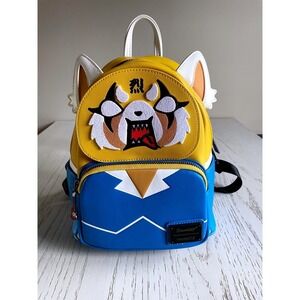Loungefly Sanrio‎ Aggretsuko Two-Face Cosplay Mini Backpack Red Panda Anime